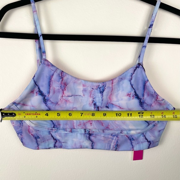 Terez Bra Top NWT $90 Swim Purple Marble Bikini Gym Large Medium Festival Rave - Picture 6 of 13